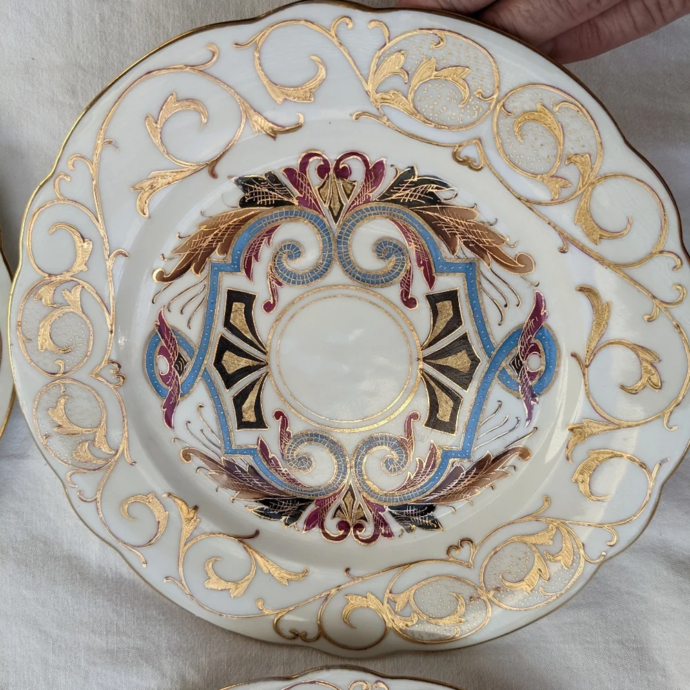 Boseck & Co Imperial Vienna Austria Art Nouveau Handpainted Porcelain Plates - 4 - Picture 3 of 16